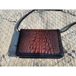 Vintage Brahmin Faux Croc Leather Accordion Purse